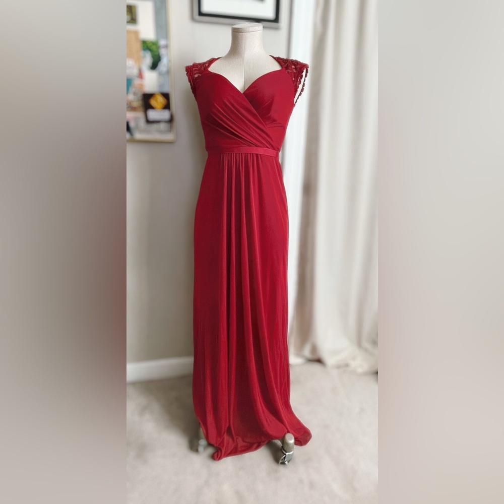 Deep Red Bridesmaid Dress